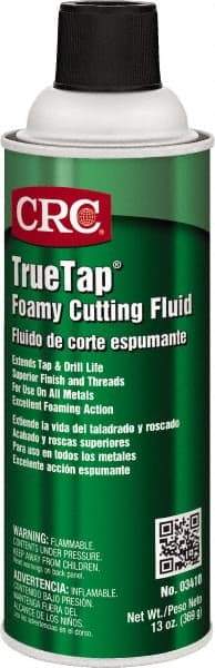 CRC - TrueTap Foamy, 16 oz Aerosol Cutting & Tapping Fluid - Straight Oil, For Drilling, Reaming, Sawing, Shearing, Threading, Turning - USA Tool & Supply