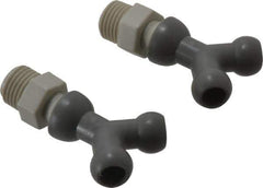Cedarberg - 1/4" Hose Inside Diam, NPT Thread, Coolant Hose Y-Fitting - 1/4" Thread, Male to Male, for Use with Snap Together Hose System, 2 Pieces - USA Tool & Supply