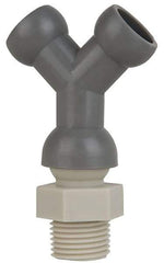 Cedarberg - 1/2" Hose Inside Diam, NPT Thread, Coolant Hose Y-Fitting - 1/2" Thread, Male to Male, for Use with Snap Together Hose System, 2 Pieces - USA Tool & Supply