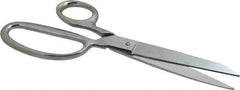 Heritage Cutlery - 3-1/2" LOC, 8-1/2" OAL Chrome Plated Standard Shears - Right Hand, Metal Straight Handle, For General Purpose Use - USA Tool & Supply