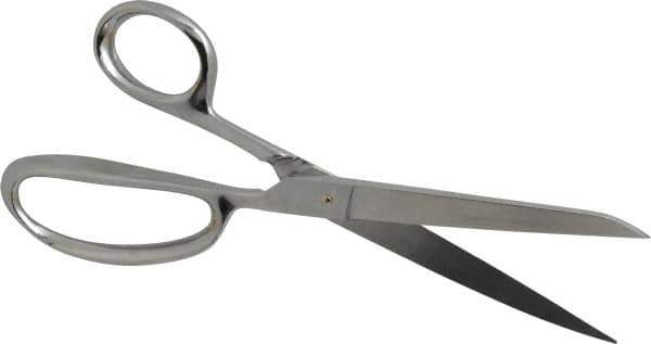 Heritage Cutlery - 4-1/4" LOC, 9-1/2" OAL Stainless Steel Standard Shears - Right Hand, Metal Straight Handle, For General Purpose Use - USA Tool & Supply