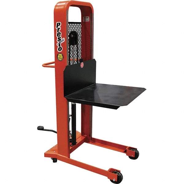 Presto Lifts - 1,000 Lb Capacity, 66" Lift Height, Platform Base Manually Operated Lift - 5-1/4" Minimum Operating Height - USA Tool & Supply