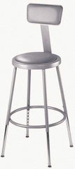 NPS - 24 to 32" High, Adjustable Height Stool - Vinyl Seat, Gray - USA Tool & Supply