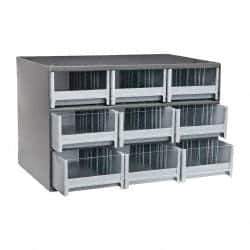 Akro-Mils - 9 Drawer, Small Parts Modular Steel Frame Storage Cabinet - 11" Deep x 17" Wide x 11" High - USA Tool & Supply