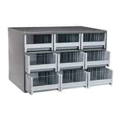 Akro-Mils - 9 Drawer, Small Parts Modular Steel Frame Storage Cabinet - 11" Deep x 17" Wide x 11" High - USA Tool & Supply