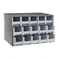Akro-Mils - 15 Drawer, Small Parts Modular Steel Frame Storage Cabinet - 11" Deep x 17" Wide x 11" High - USA Tool & Supply