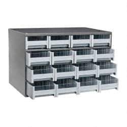 Akro-Mils - 16 Drawer, Small Parts Modular Steel Frame Storage Cabinet - 11" Deep x 17" Wide x 11" High - USA Tool & Supply