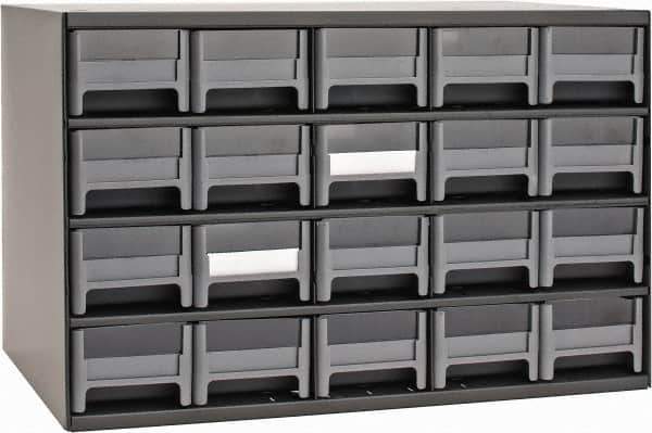Akro-Mils - 20 Drawer, Small Parts Modular Steel Frame Storage Cabinet - 11" Deep x 17" Wide x 11" High - USA Tool & Supply