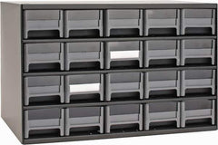 Akro-Mils - 20 Drawer, Small Parts Modular Steel Frame Storage Cabinet - 11" Deep x 17" Wide x 11" High - USA Tool & Supply
