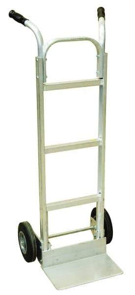 Harper Trucks - 600 Lb Capacity 49" OAH Hand Truck - High Back Dual Handle, Aluminum, Solid Rubber Wheels - USA Tool & Supply