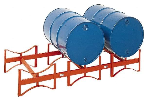 Made in USA - 2,400 Lb Load Capacity, 55 Gal Drum Storage Rack - 71-1/2" Wide x 12-1/2" High - USA Tool & Supply