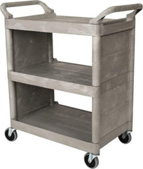 Rubbermaid - 300 Lb Capacity, 31" Wide x 18" Long x 37-1/2" High Service Cart - 3 Shelf, Plastic - USA Tool & Supply