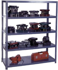 Edsal - 5 Shelf Starter Channel Reinforced Open Steel Shelving - 15,000 Lb Capacity, 36" Wide x 72" High x 24" Deep, Gray - USA Tool & Supply