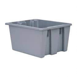 Rubbermaid - 1.3 Cu Ft, 100 Lb Load Capacity Gray Polyethylene Tote Container - Stacking, Nesting, 19-1/2" Long x 15-1/2" Wide x 10" High - USA Tool & Supply