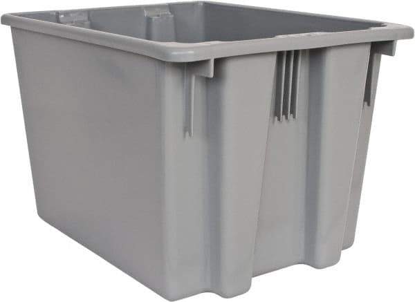 Rubbermaid - 1.6 Cu Ft, Gray Polyethylene Tote Container - Stacking, Nesting, 19-1/2" Long x 15-1/2" Wide x 13" High - USA Tool & Supply