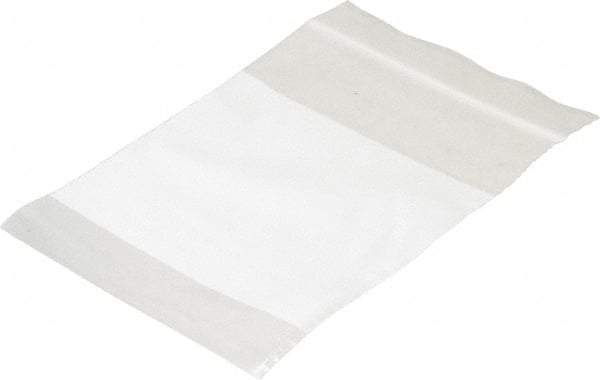 Value Collection - 3 x 4", 2 mil Self-Seal Polybags - Regular-Duty with White Marking Block - USA Tool & Supply