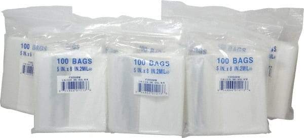 Value Collection - 5 x 8", 2 mil Self-Seal Polybags - Regular-Duty with White Marking Block - USA Tool & Supply