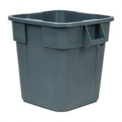 Rubbermaid - 28 Gal Gray Square Trash Can - Polyethylene, 22-1/2" High x 21-1/2" Long x 21-1/2" Wide - USA Tool & Supply