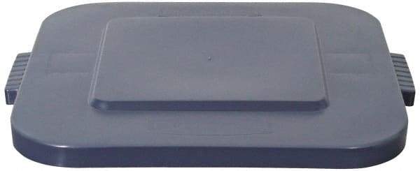 Rubbermaid - Square Lid for Use with 28 Gal Square Trash Cans - Gray, Polyethylene, For 3526 Brute Trash Cans - USA Tool & Supply