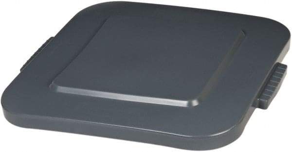 Rubbermaid - Square Lid for Use with 40 Gal Square Trash Cans - Gray, Polyethylene, For 3536 Brute Trash Cans - USA Tool & Supply