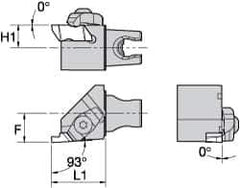 Kennametal - NG2L Insert, 30mm Head Length, 0.79mm Min Groove Width, Modular Grooving Cutting Unit Head - Left Hand Cut, System Size KM25, Series Top Notch - USA Tool & Supply