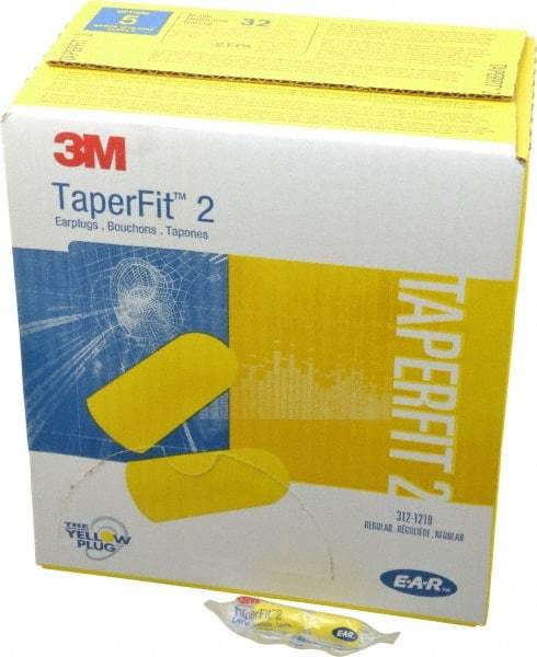 3M - Disposable, Uncorded, 32 dB Earplugs - Yellow, 200 Pairs - USA Tool & Supply