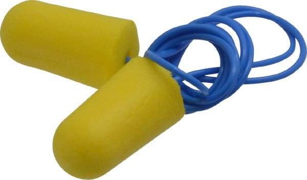 3M - Disposable, Corded, 32 dB Earplugs - Yellow, 200 Pairs - USA Tool & Supply