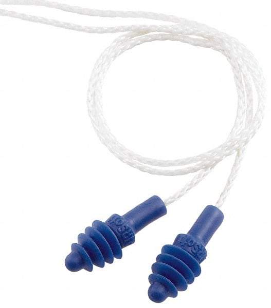 Howard Leight - Reusable, Corded, 27 dB, Flange Earplugs - Blue, 100 Pairs - USA Tool & Supply