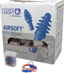 Howard Leight - Reusable, Corded, 27 dB, Flange Earplugs - Blue, 50 Pairs - USA Tool & Supply