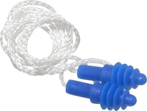 Howard Leight - Reusable, Corded, 27 dB, Flange Earplugs - Blue, 50 Pairs - USA Tool & Supply