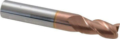 Accupro - 9/32", 1/2" LOC, 5/16" Shank Diam, 2" OAL, 3 Flute, Solid Carbide Square End Mill - Single End, TiCN Finish, Spiral Flute, 40° Helix, Centercutting, Right Hand Cut, Right Hand Flute - USA Tool & Supply