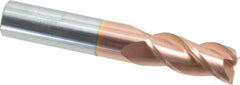 Accupro - 9/16", 1-1/4" LOC, 9/16" Shank Diam, 3-1/2" OAL, 3 Flute, Solid Carbide Square End Mill - Single End, TiCN Finish, Spiral Flute, 40° Helix, Centercutting, Right Hand Cut, Right Hand Flute - USA Tool & Supply