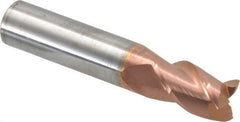 Accupro - 9/16", 7/8" LOC, 9/16" Shank Diam, 3" OAL, 3 Flute, Solid Carbide Square End Mill - Single End, TiCN Finish, Spiral Flute, 40° Helix, Centercutting, Right Hand Cut, Right Hand Flute - USA Tool & Supply