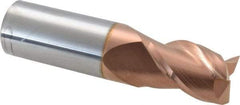 Accupro - 11/16", 1" LOC, 3/4" Shank Diam, 3" OAL, 3 Flute, Solid Carbide Square End Mill - Single End, TiCN Finish, Spiral Flute, 40° Helix, Centercutting, Right Hand Cut, Right Hand Flute - USA Tool & Supply