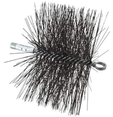 Schaefer Brush - 4-1/2" Brush Length, 8" Diam, Double Stem, Double Spiral Tube Brush - 7-1/2" Long, Tempered Steel Wire, 1/4" NPT Male Connection - USA Tool & Supply