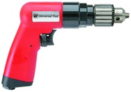 #UT8895R - 3/8" Reversing - Air Powered Drill - Handle Exhaust - USA Tool & Supply