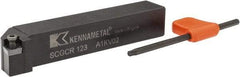 Kennametal - SCGC, Right Hand Cut, 0° Lead Angle, 3/4" Shank Height x 3/4" Shank Width, Neutral Rake Indexable Turning Toolholder - 4-1/2" OAL, CP..32.5. Insert Compatibility, Series Screw-On - USA Tool & Supply