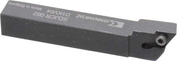 Kennametal - SDJC, Right Hand Cut, 3° Lead Angle, 3/8" Shank Height x 3/8" Shank Width, Neutral Rake Indexable Turning Toolholder - 2-1/2" OAL, DC..21.5. Insert Compatibility, Series Screw-On - USA Tool & Supply
