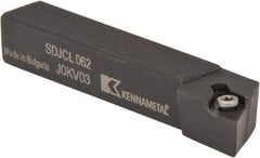 Kennametal - SDJC, Left Hand Cut, 3° Lead Angle, 3/8" Shank Height x 3/8" Shank Width, Neutral Rake Indexable Turning Toolholder - 2-1/2" OAL, DC..21.5. Insert Compatibility, Series Screw-On - USA Tool & Supply