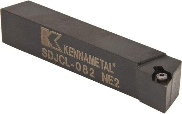 Kennametal - SDJC, Left Hand Cut, 3° Lead Angle, 1/2" Shank Height x 1/2" Shank Width, Neutral Rake Indexable Turning Toolholder - 3-1/2" OAL, DC..21.5. Insert Compatibility, Series Screw-On - USA Tool & Supply