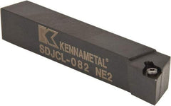 Kennametal - SDJC, Left Hand Cut, 3° Lead Angle, 1/2" Shank Height x 1/2" Shank Width, Neutral Rake Indexable Turning Toolholder - 3-1/2" OAL, DC..21.5. Insert Compatibility, Series Screw-On - USA Tool & Supply
