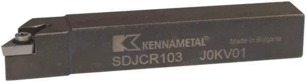 Kennametal - SDJC, Right Hand Cut, 3° Lead Angle, 5/8" Shank Height x 5/8" Shank Width, Neutral Rake Indexable Turning Toolholder - 4" OAL, DC..32.5. Insert Compatibility, Series Screw-On - USA Tool & Supply