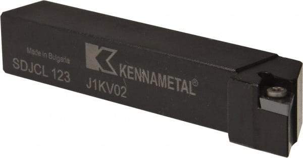 Kennametal - SDJC, Left Hand Cut, 3° Lead Angle, 3/4" Shank Height x 3/4" Shank Width, Neutral Rake Indexable Turning Toolholder - 4-1/2" OAL, DC..32.5. Insert Compatibility, Series Screw-On - USA Tool & Supply