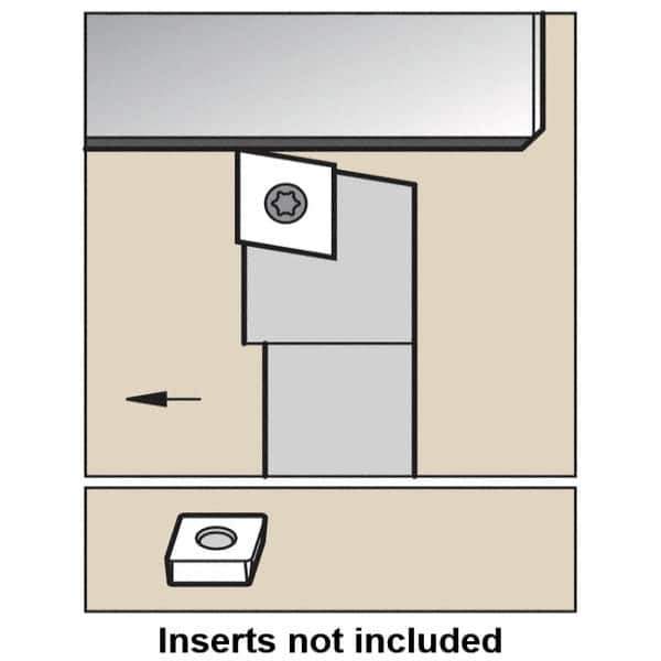Kennametal - SCGP, Right Hand Cut, 0° Lead Angle, 3/8" Shank Height x 3/8" Shank Width, Positive Rake Indexable Turning Toolholder - 2-1/2" OAL, CP..21.5. Insert Compatibility, Series Screw-On - USA Tool & Supply
