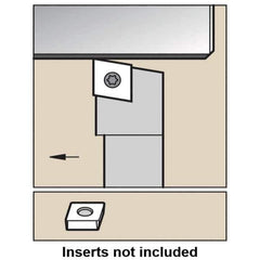 Kennametal - SCGP, Left Hand Cut, 0° Lead Angle, 3/8" Shank Height x 3/8" Shank Width, Positive Rake Indexable Turning Toolholder - 2-1/2" OAL, CP..21.5. Insert Compatibility, Series Screw-On - USA Tool & Supply