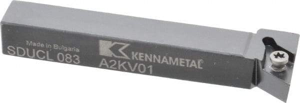 Kennametal - SDUC, Left Hand Cut, 3° Lead Angle, 1/2" Shank Height x 1/2" Shank Width, Neutral Rake Indexable Turning Toolholder - 3-1/2" OAL, DC..32.5. Insert Compatibility, Series Screw-On - USA Tool & Supply