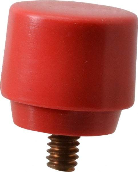 NUPLA - 1" Face Diam, Grade Medium, Red Hammer Tip/Face - Brass - USA Tool & Supply