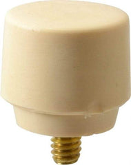 NUPLA - 1" Face Diam, Grade Medium Hard, Cream Hammer Tip/Face - Brass - USA Tool & Supply