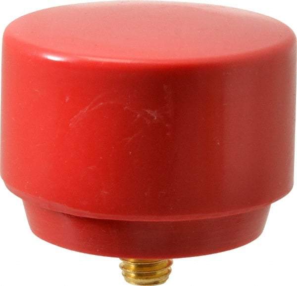 NUPLA - 1-1/2" Face Diam, Grade Medium, Red Hammer Tip/Face - Brass - USA Tool & Supply