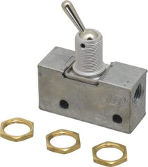 ARO/Ingersoll-Rand - 0.195 CV Rate & 7.5 CFM 3 Way Air Valve - Retained Toggle, Manual Return, 150 Max psi - USA Tool & Supply